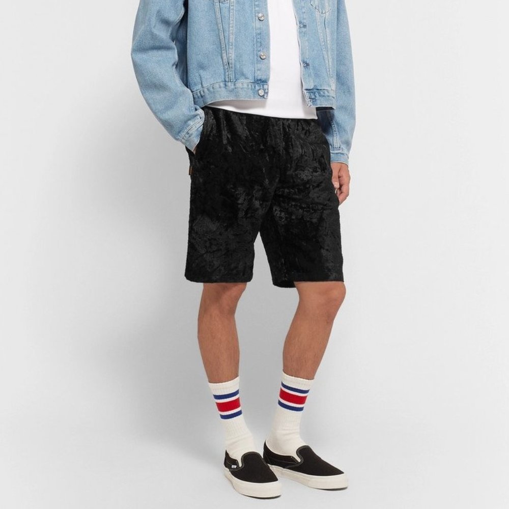 Black Faux Fur Fuzzy Basketball Shorts Unisex